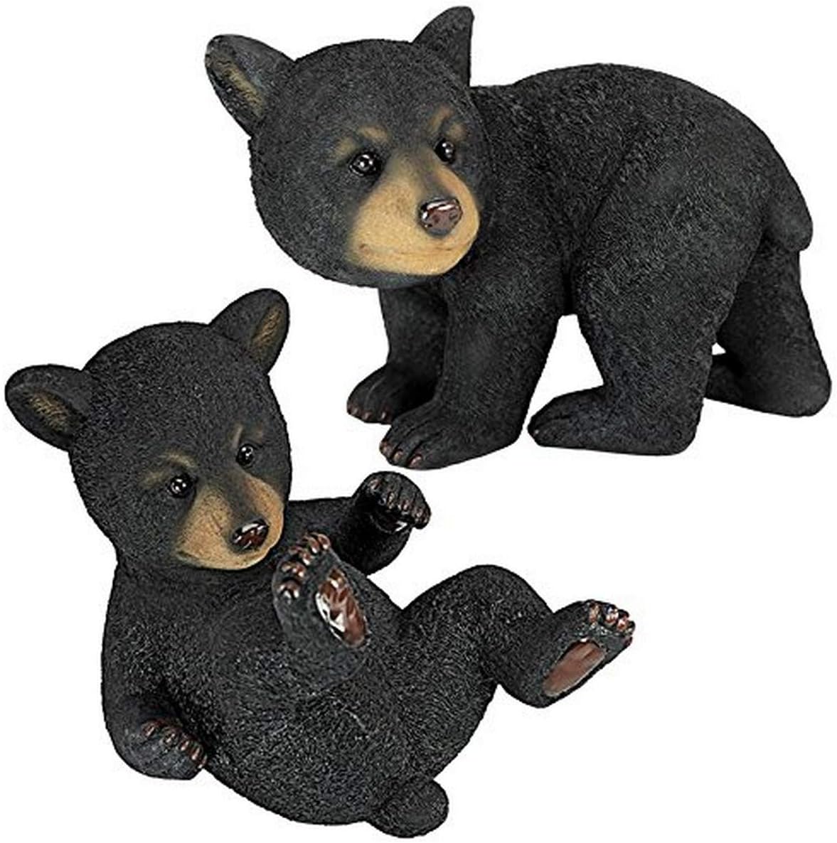 Design Toscano QM92592800 Roly-Poly Bear Cub Statue, Set of 2, Black : Collectible Figurines : Garden & Outdoor