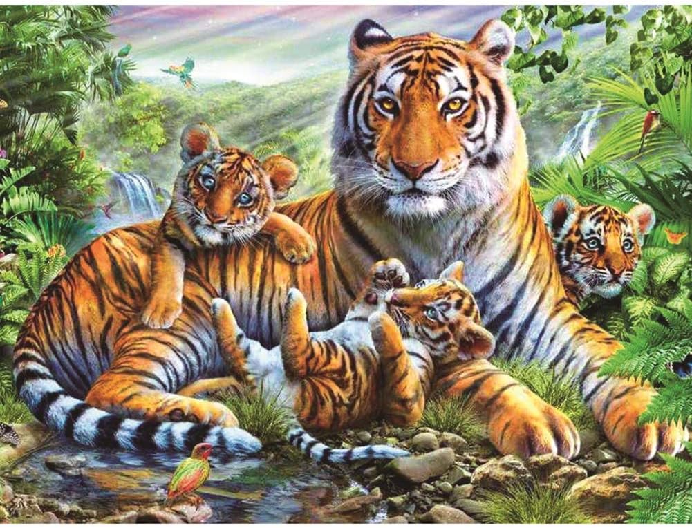 Oil painting Paint By Numbers for Adults and Kids DIY Tiger Canvas