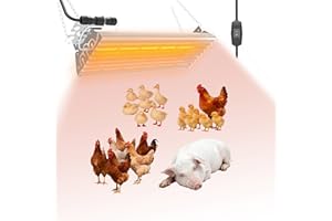 YOUTEMEI Chicken Coop Heater Large Chicken Heat Lamp, 400 Watt Two-Stage Temperature Chicken Brooder Lamp, Chicken Coop Accessories Carbon Fiber Coop Heater for Chicks, Ducks, Poultry House
