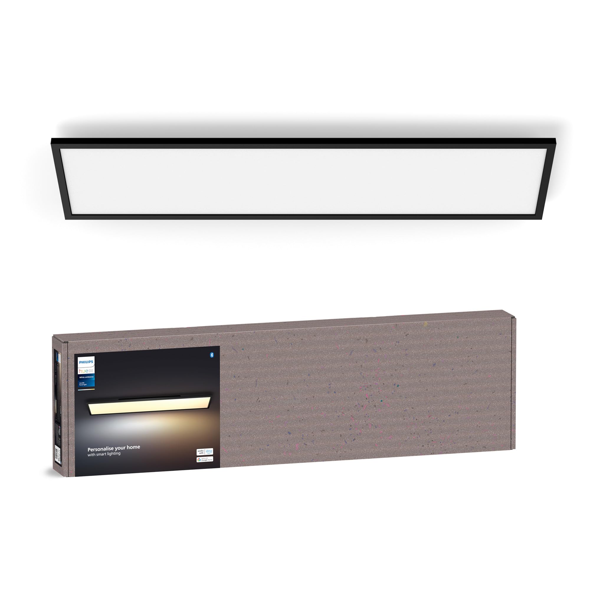 Philips Hue White Ambiance Aurelle LED Panel Light Inc. Dimmer Switch [120x30 cm – Black] for Indoor Home Lighting, Wall, Ceiling, Bedroom, Living Room, New Generation