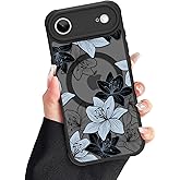 ZIYE Case Compatible with iPhone Air Magnetic with Cute Flower Floral Pattern Design for Women Girls Soft TPU Bumper with Hard PC Back Compatible with Magsafe Full Body Protection Cover
