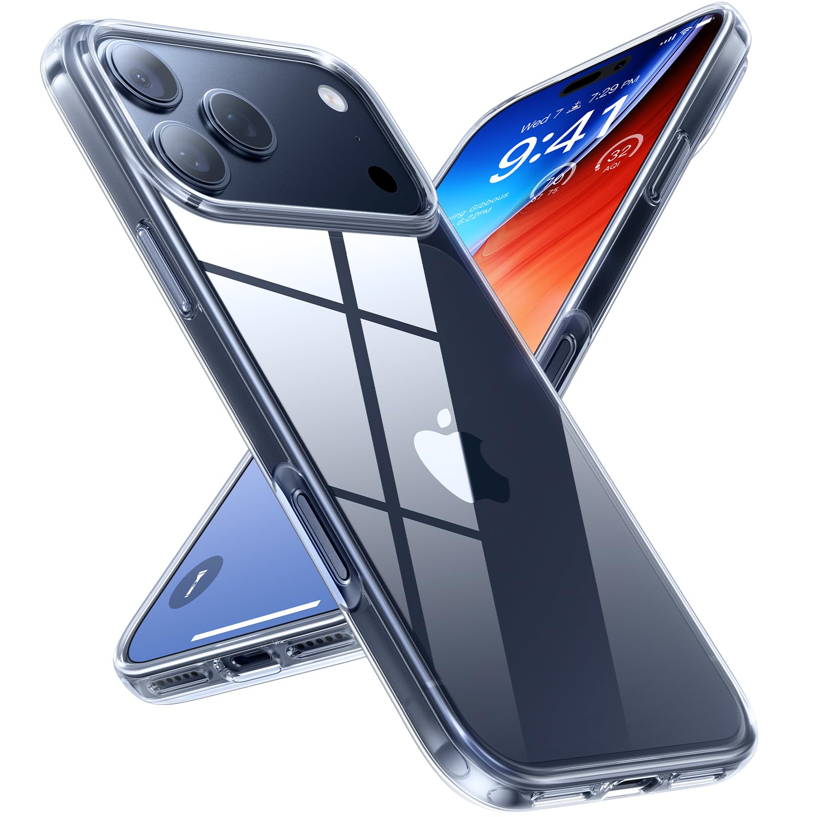 Photo 1 of TORRAS Crystal Clear for iPhone 17 Pro Max Case, [Anti-Yellowing][Military-Grade Protection], Slim Transparent Anti-Scratch Back, Soft Bumper, Non-Slip Protective Phone Cover, Clear 6.9"