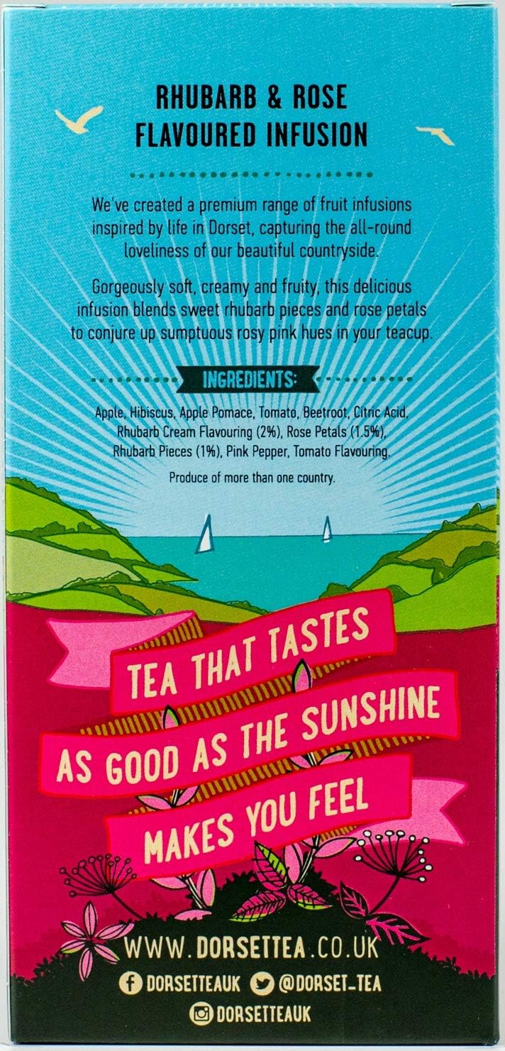 Dorset Tea Premium Pyramid Range Rosy Rhubarb 3 X 15pk Amazon Co Uk Grocery