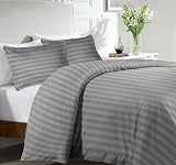 MOONLIGHT20015 Double Duvet Set Reversible Stripes Satin Grey 200x200 cm view 2