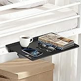 Krafnex Bedside Shelf for Bunk Bed & Dorm, College Essentials, Loft Bed, Floating Desk Tray, Bedside Caddy with Storage, Loft Nightstand Decor - Cable Organizer, Black