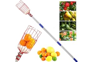 HARRMS Fruit Picker, 13FT Long Handle Fruit Picker with Basket, Fruit Catcher Tool for Apple Mango Pear Orange Avocado Lemon Citrus Tree Picker