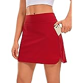 CRZ YOGA Women's Tennis Skirt Quick Dry Golf Skirt High Waist Athletic Workout Running A Line Casual Skorts with 4 Pockets