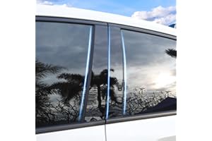 BoxCheer Door and Window Pillar Accessories Fit for Nissan Altima 2013-2018 Car Printed Chrome Door and Window Pillar Trim Scratch Resistant 8 Pcs -Bright Black
