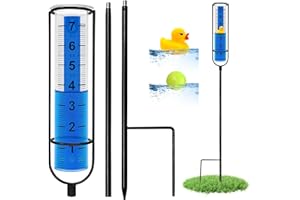 Cracrab Rain Gauge Outdoor for Yard, Heavy Duty Rain Guage Gage Freeze Proof Best Rated, Large Plastic Water Gauge with Floating Duck and Ball, Playful & Accurate