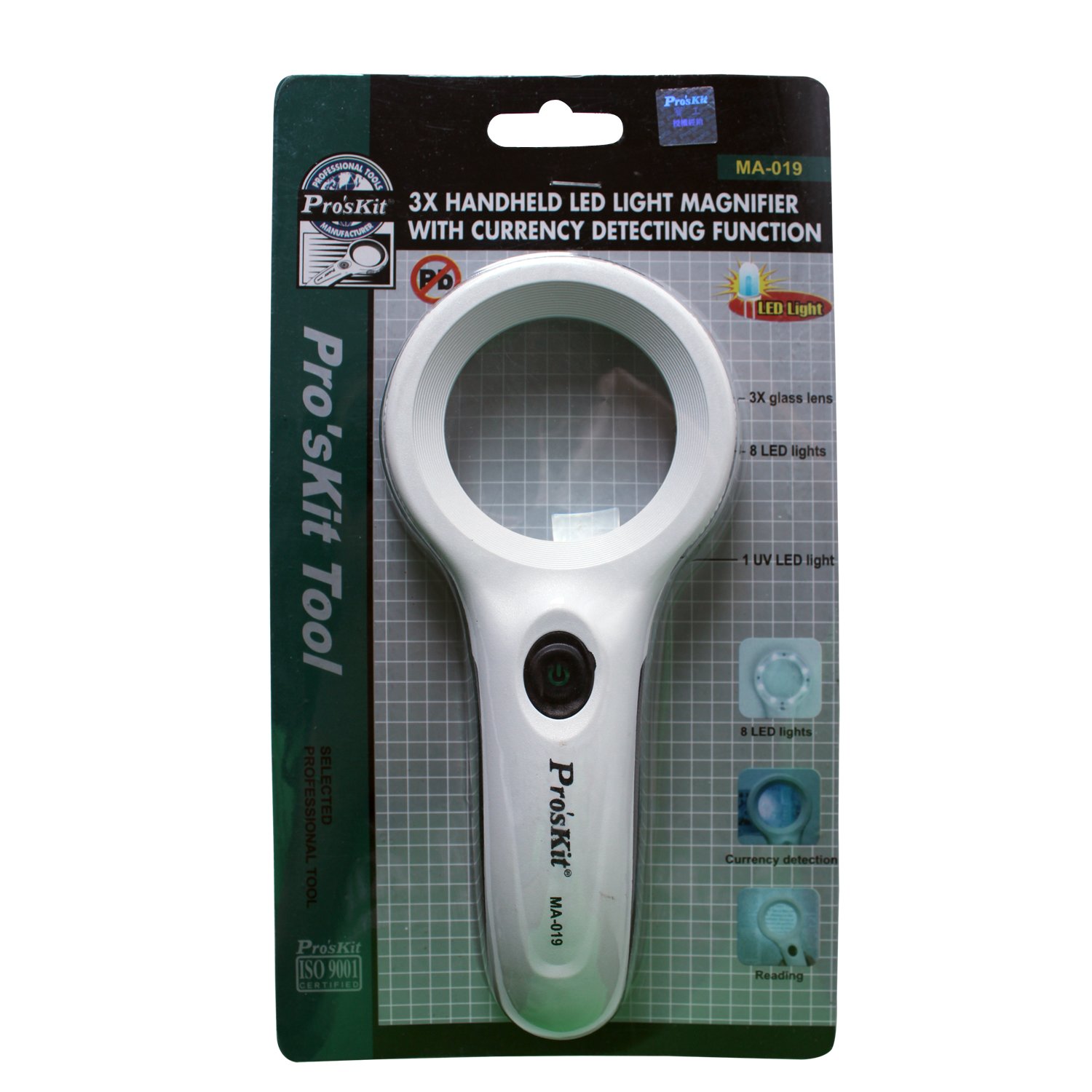 Amazon.com: Pro sKit ma-019 Handheld Luz LED lupa, 3 x ...