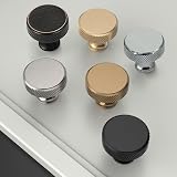 Amerdeco 10 Pack Brushed Satin Nickel Knurled Cabinet Knobs 1.2in Dia view 3