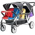 Familidoo H6E 6 seat Baby Stroller- Double Canopy - Daycare Strollers with 5 Point Safety Harness - Backseat footrest Extension for 0 to 36 Months