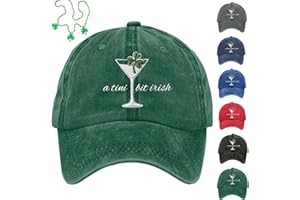 Funny St. Patrick's Day Hat - A Tini Bit Irish Martini Graphic Baseball Cap Cute Drinking Party Hat for Women Men