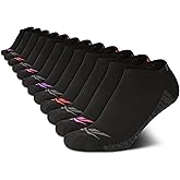 Reebok Womens Low Cut Socks - 12 Pack Performance Cushioned Comfort No Show Sock - Athletic Socks for Women (4-10)