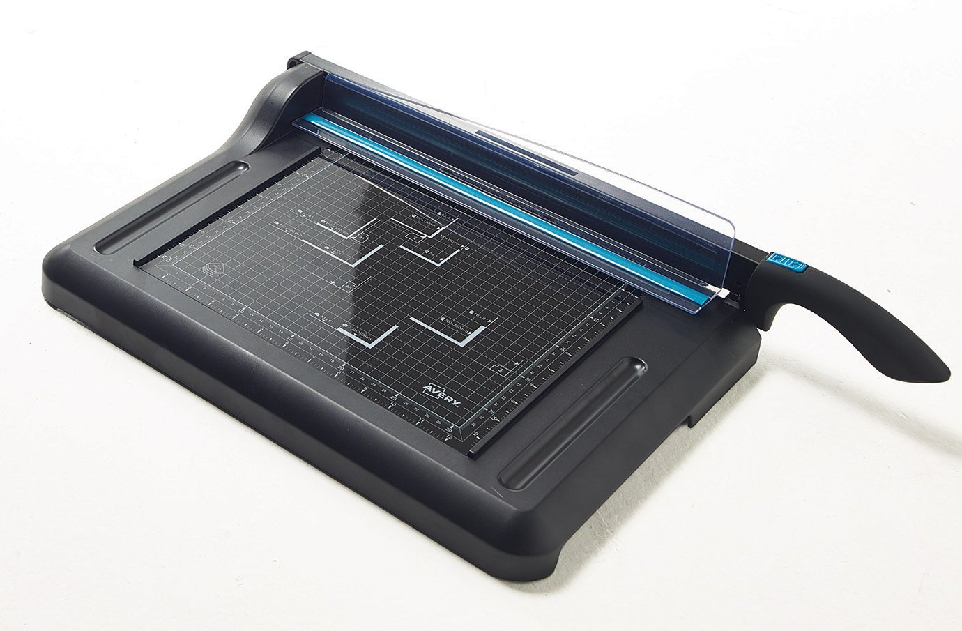 Avery A4 GUA4 Office Guillotine Paper Cutter, Black and Teal