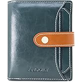 ANDOILT Wallets for Women Genuine Leather Small Bifold Wallet RFID Blocking Card Case Purse with ID Window Coin Pocket | Small, RFID Blocking, Card Case, Purse, with ID Window, Coin Pocket