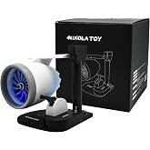 NIKOLATOY Jet Engine Fan Model Desk Gadget with Wireless Charger, Turbofan Engine Model Display with Rotating LED Blades, Creative Desktop Jet Fan Office Decor Engineering Gift for Men (Blue)