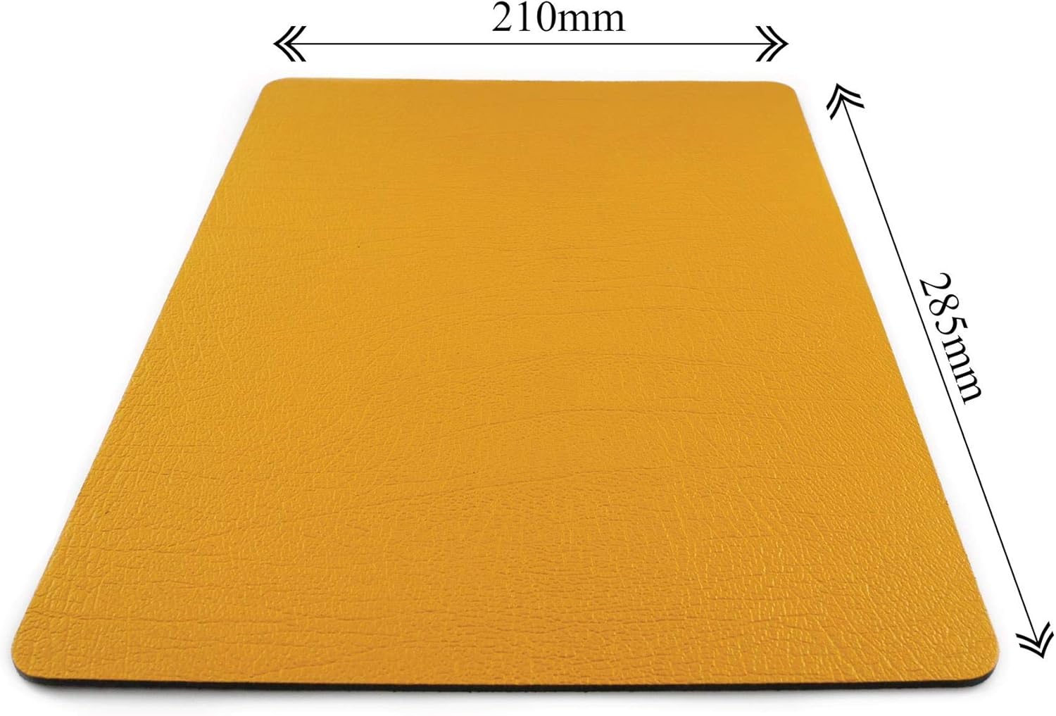 Sets of 6 Mustard Yellow Recycled Leather Placemats (28cm x 21cm) and