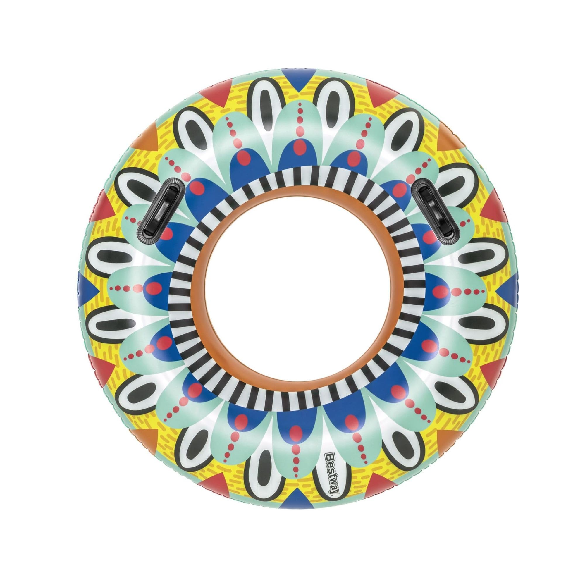 Bestway Flirty Fiesta Swim Tube, 42" Inflatable Ring with Handles, Beach and Pool Float Toy for Kids, Multi-coloured,One Size,36294