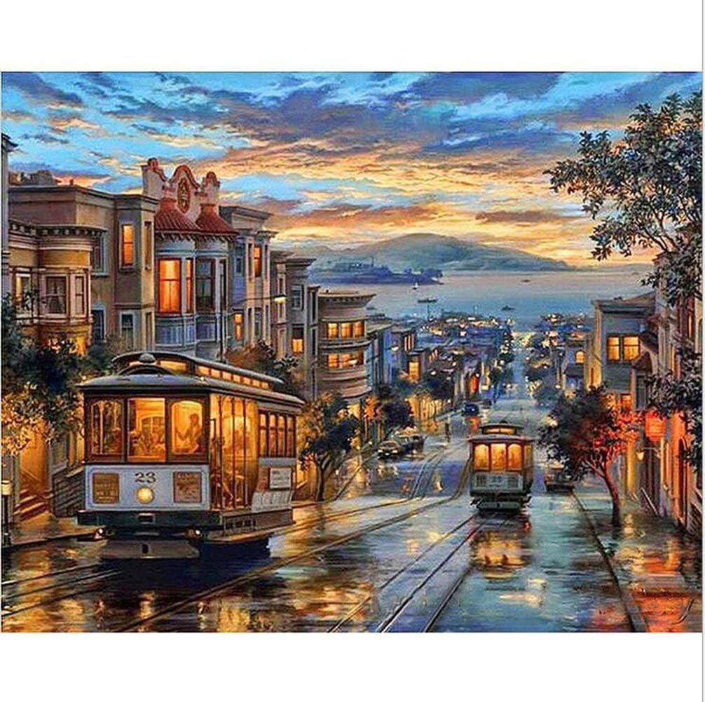 DIY Oil Painting by Number Kit, Paint by Number Kits Colorful Canvas Painting Paintworks Wall Art Picture Drawing with Brushes 16 * 20 inch Christmas Decor Decorations Gifts