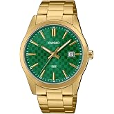 Casio MTP-VD03G-3A Men's Standard Gold Tone Stanless Steel Green Dial 3-Hand Analog Watch