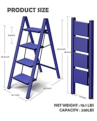 Taranta 4 Step Ladder,Aluminum Lightweight Folding