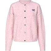 GORGLITTER Women's Long Sleeve Button Up Sweater Cardigan Tops Fall Cozy Casual Trendy Patched Crew Neck Knit Tops