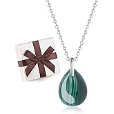 COAI 925 Sterling Silver Necklace for Women, Teardrop Pendant Crystal Necklace for Women