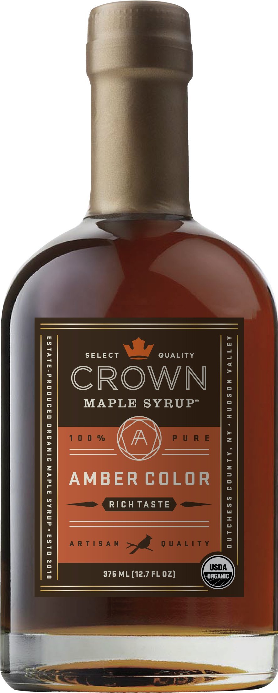 Crown Maple Organic Grade A Maple Syrup, Bourbon Barrel Aged, 12.7 Ounce Grocery