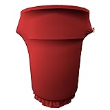 LA Linen Stretch Spandex Fitted Trash Can Cover for