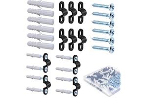 KIBBEH 40 Sets Wire Shelf Loop Clips Multipurpose Wire Frame Clamp Cable Clamp for Concrete Wall Wire Clamp (Black)