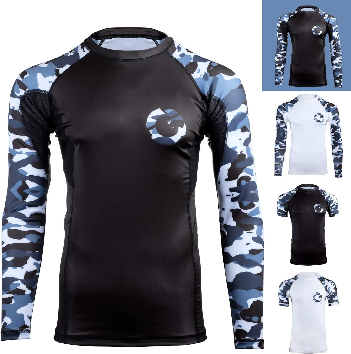 Gold BJJ Jiu Jitsu Rashguard - Camo Rash Guard Compression Shirt for No-Gi, Gi, MMA (Long Sleeve & Short Sleeve Available)