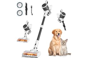 BSNAW Cordless Vacuum Cleaner for Home, 8-in-1 Lightweight Stick Vacuum with 45Mins Runtime, Powerful Suction, Anti-Tangle, Rechargeable Cordless Vacuum for Hardwood Floor Carpet Pet Hair, N5