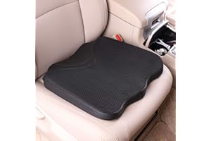 KINGLETING Car Seat Cushion, Heightening Wedge Seat Cushion for Sciatica Tailbone Pain Relief, Auto Seat Cushion for Short People, Universal Fit for Car, Truck, Office Chair and Wheelchair(Black)