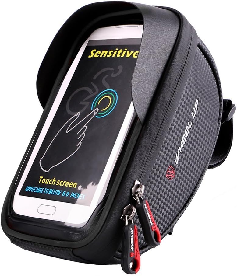 XPhonew Bike Handlebar Bag, Bicycle Phone Mount, Waterproof Cycling Frame Top Tube Pouch Pannier Bike Phone Holder Stand for iPhone XS MAX XR X 8 7 6 6S Plus Samsung S9 LG Sony Smartphone up to 6''
