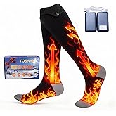 Heated Socks for Men & Women, Rechargeable Battery Powered, 4 Heat Settings Winter Socks,Washable Electric Foot Warmer and Leg Warmers for Winter, Hunting, Camping, Hiking, Fishing, Outdoor Activities