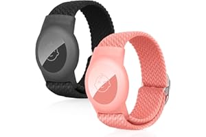 Adjustable Wristband for Airtag (2-Pack) | Elastic Bracelet for Airtag Case | GPS Tracker Holder for Kids & Elderly with Anti