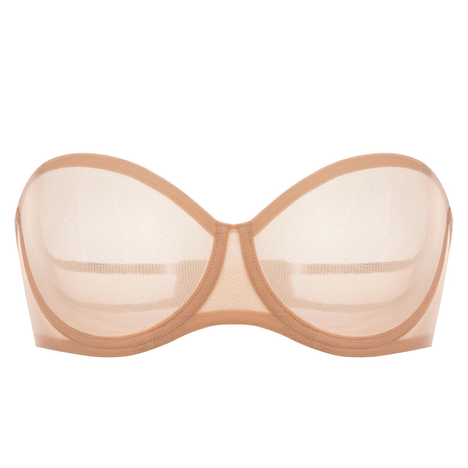 INLYRIC Women's Sheer Strapless Bras Mesh Sexy