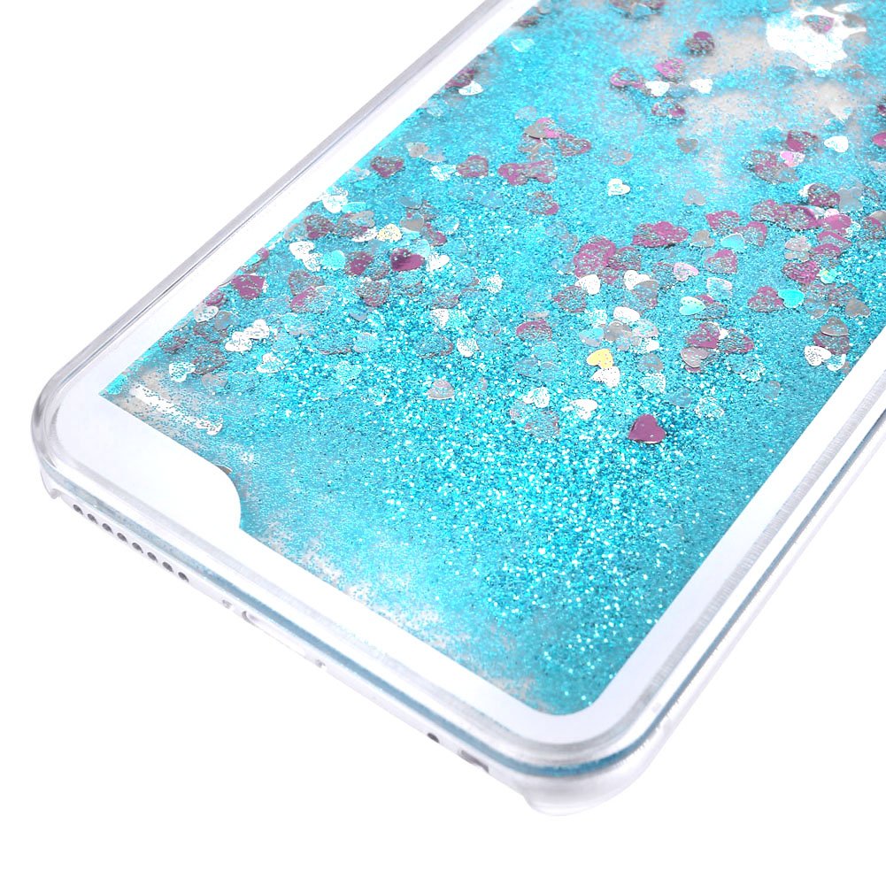 iPhone 6Plus 6sPlus Liquid Case, Yoption Transparent Plastic 3D Glitter Quicksand and Heart Liquid Case for Apple iPhone 6Plus 6sPlus 5.5\
