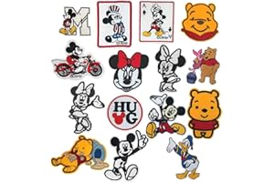 ELEFOCUS Reffty Iron-on Embroidery Patches,15 Pcs Decorative Cartoon Anime Fabric Repair DIY Patch Applique Patches, Suitable for Sewing/Ironing On Children Adult Jacket Jeans Hat Backpack Socks