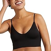 Maidenform Women's M Rib Seamless Brami, Pullover Wireless V-Neck Cami Bra, Removable Cups