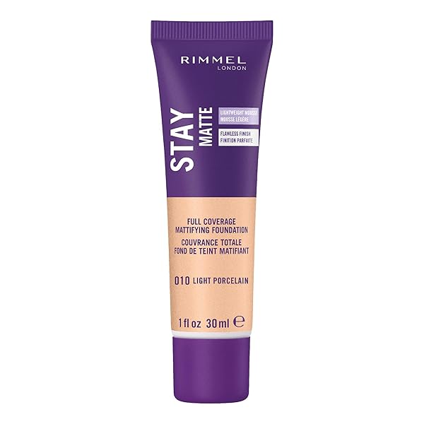 RIMMEL STAY MATTE FOUNDATION, LIGHT PORCELAIN, 1 FLUID OUNCE