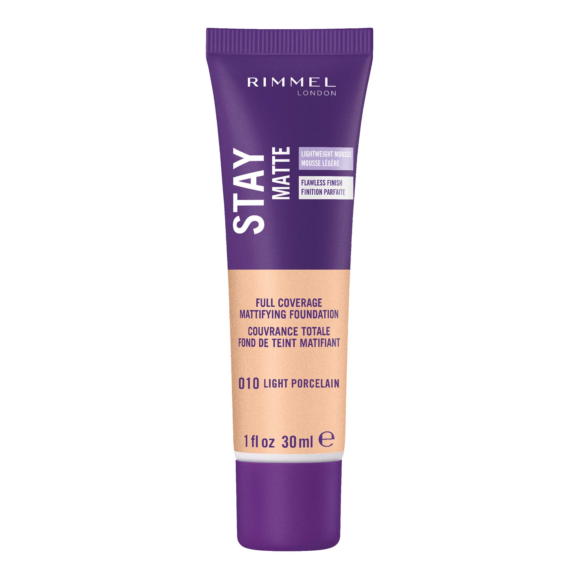 Rimmel London Stay Matte Foundation, 010 Light Porcelain, 30 ml