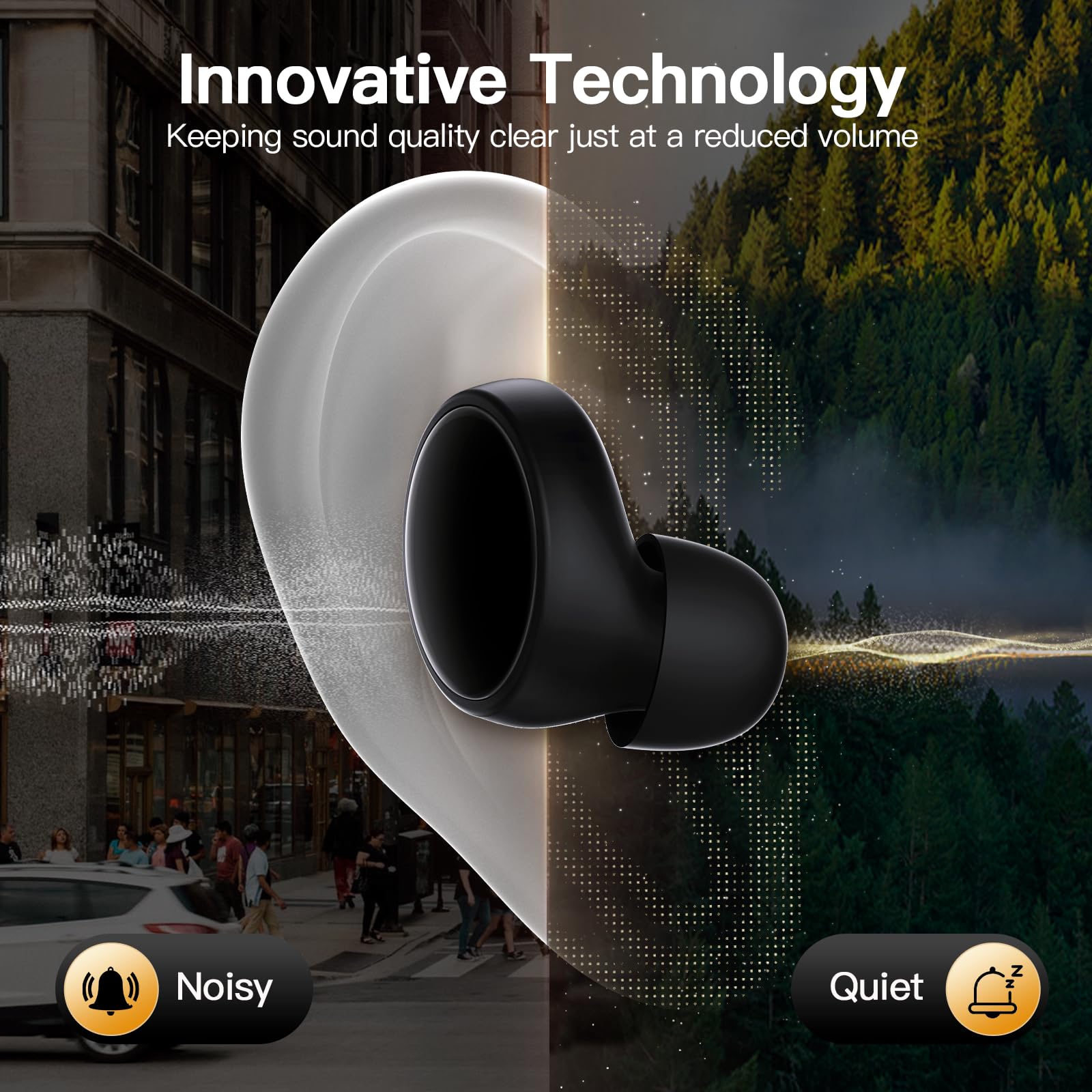 Ear Plugs for Sleeping 45dB Noise Cancelling Ear Plugs for Concerts, Focus, Travel, Work Silicone Hearing Protection Earplugs with 8 Tips (XS-L) Reusable Noise Reduction Ear Plug for Snoring Black