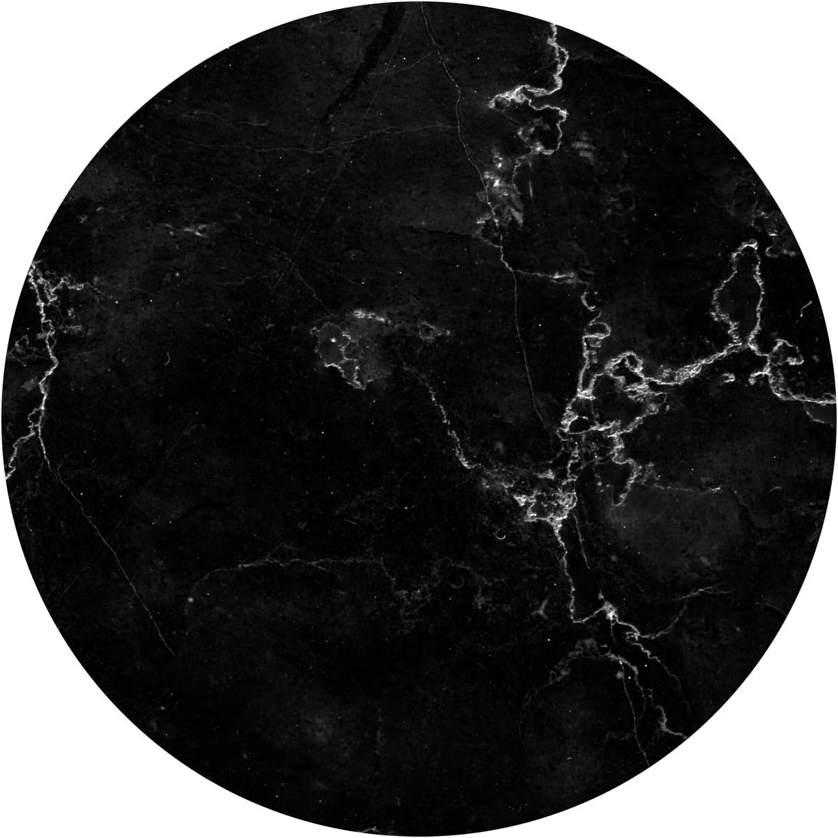 Mouse Mat I Diameter 22 cm Round I Mouse Mat Standard Size Non-Slip diameter 22 cm Black marble