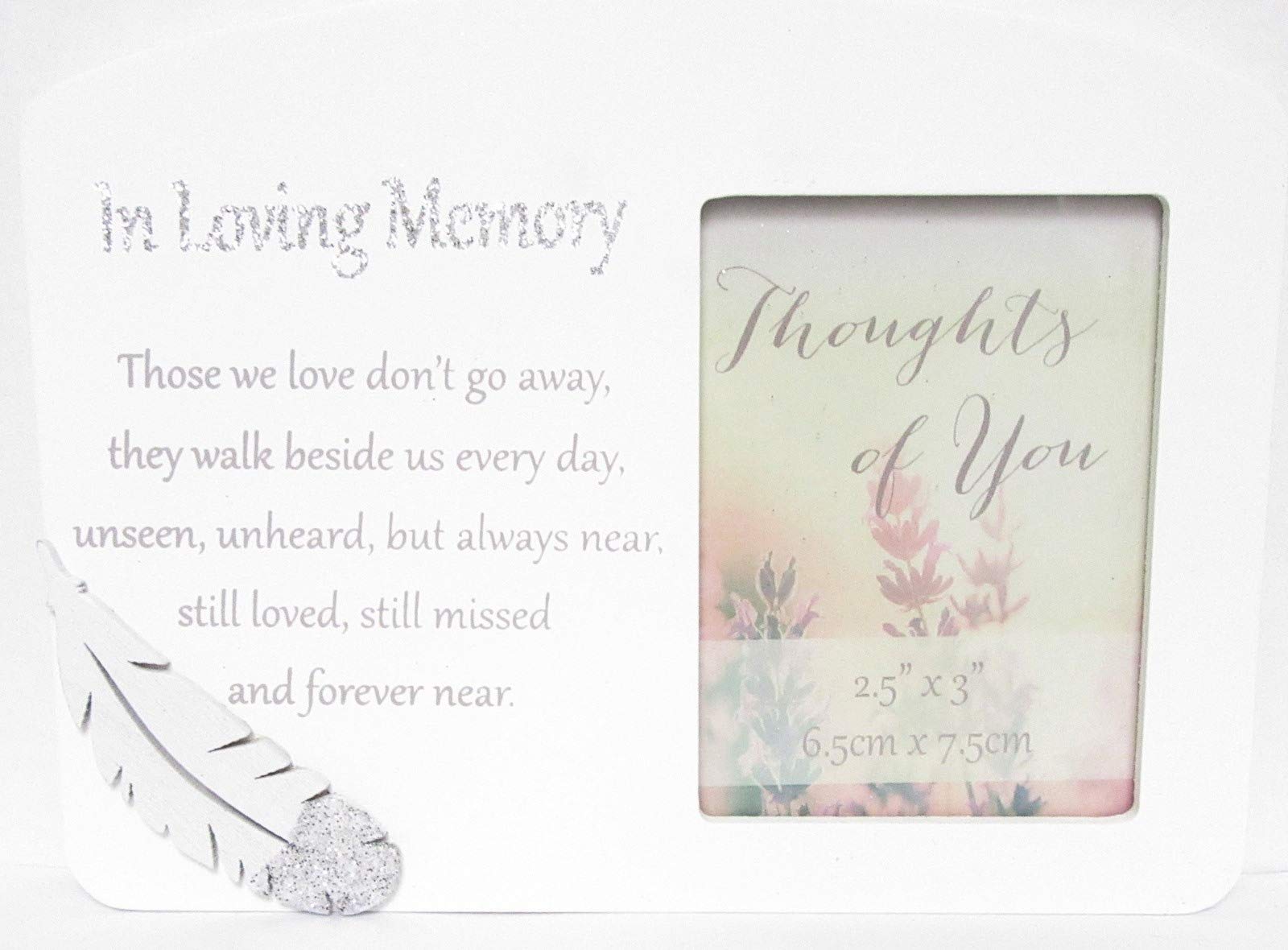 Thoughts of you In Loving Memory Memorial Wooden Photo Frame with Sentimental Verse