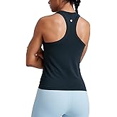 CRZ YOGA Seamless Racerback Tank Tops for Women - Gym Workout Athletic Running Sleeveless Shirts Breathable Scoop Neck