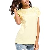 Womens Short Sleeve Loose Fitting T Shirts Cotton Casual Tops