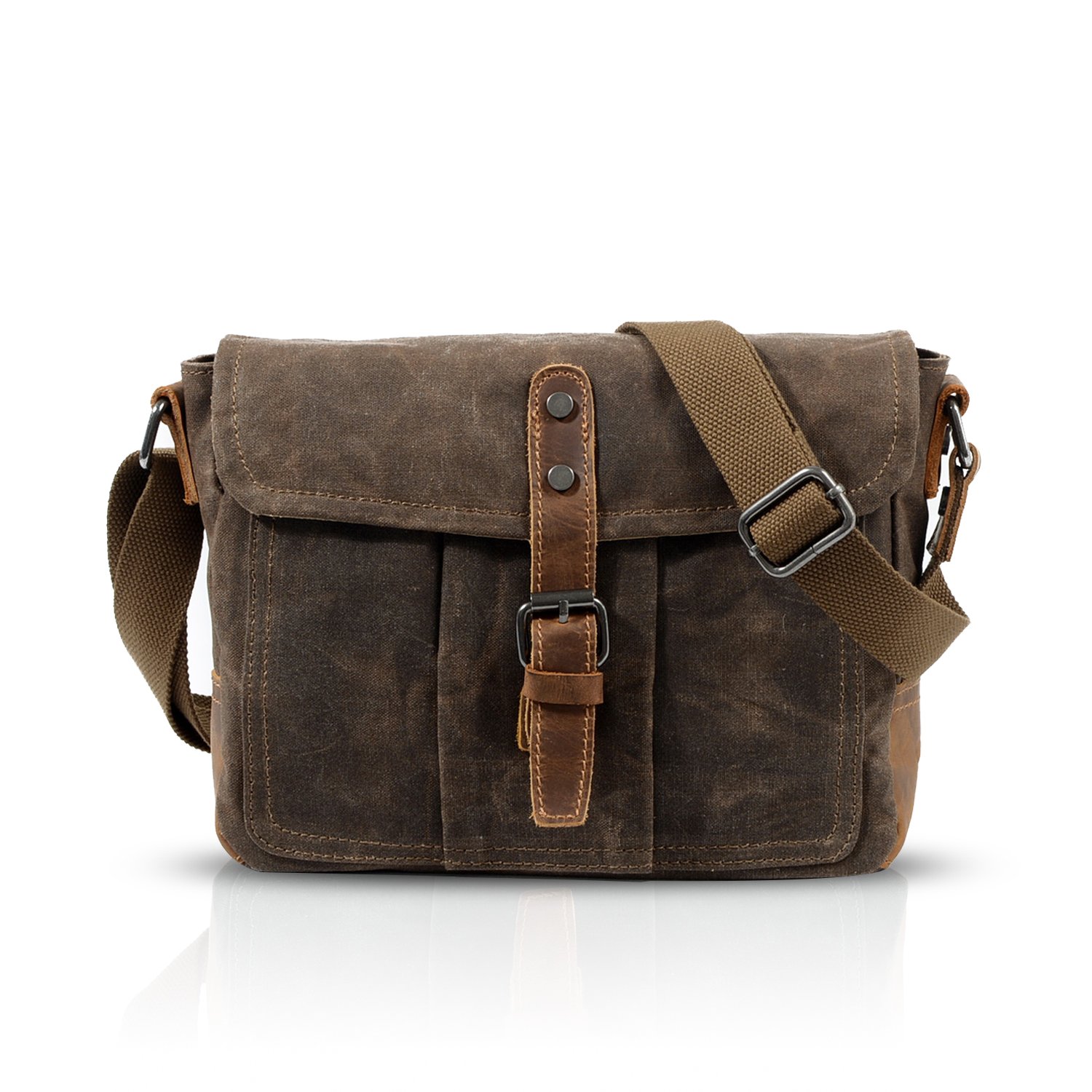FANDARE Casual Shoulder Crossbody Bag Canvas Messenger Pack for 7.9 inch Tablet Men Women Satchel School Bag Portable Envelope Briefcase for Commute College Campus Hiking Outdoor Travel