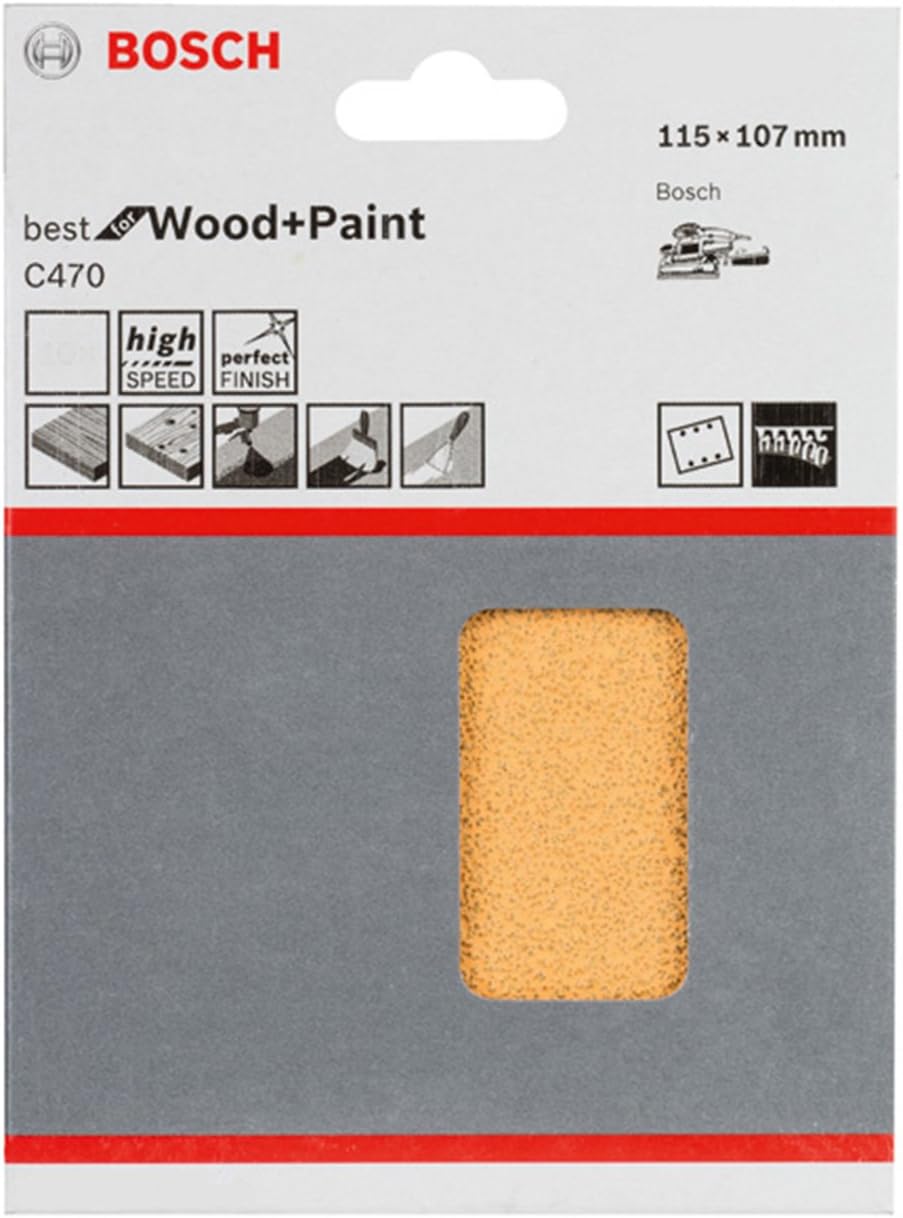 Bosch 2608607459 Sanding Sheet Set (10-Piece), Blue, 115mm x 107mm - Image 4